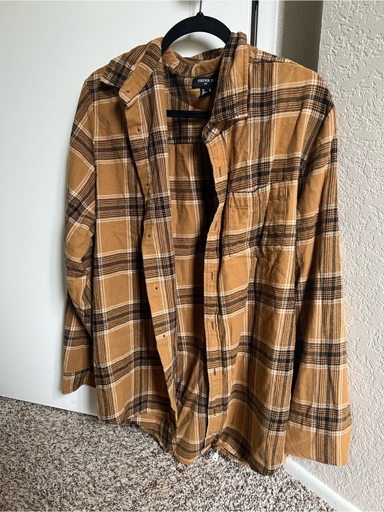 Forever 21 Other - Forever 21 Mustard and Brown Plaid Flannel Shirt